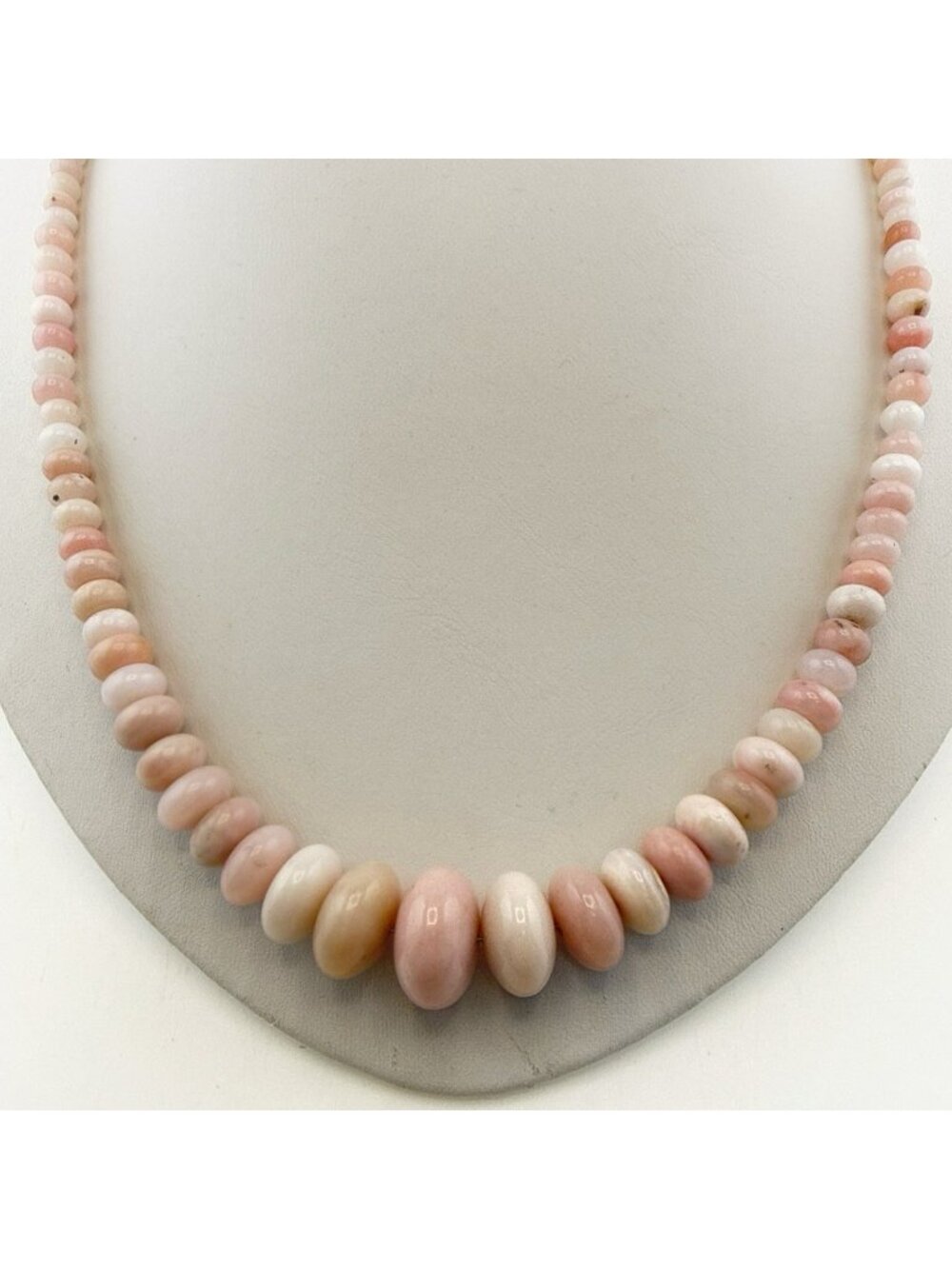 Jay King Necklace Pink Opal Graduated Disc Coin Sterling Silver Beaded 925